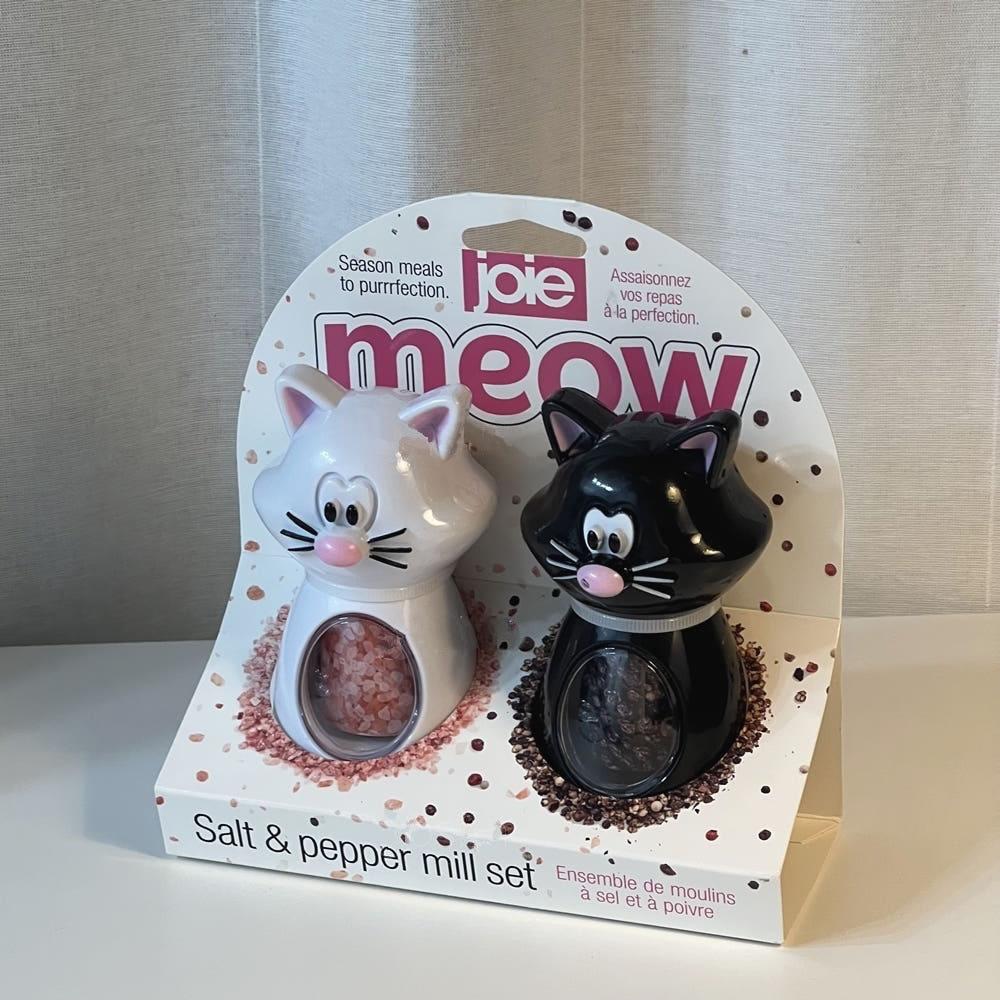 블랙 화이트 고양이 소금 후추 그라인더 후추갈이