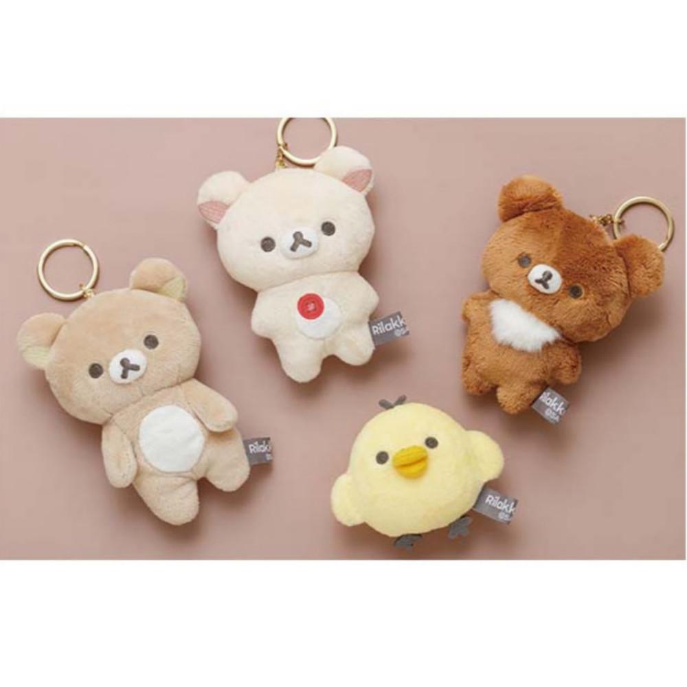 리락쿠마 뉴베이직 플러시 키 체인 봉제 마스코트 홀더/산엑스 코리락쿠마 차이로이코구마