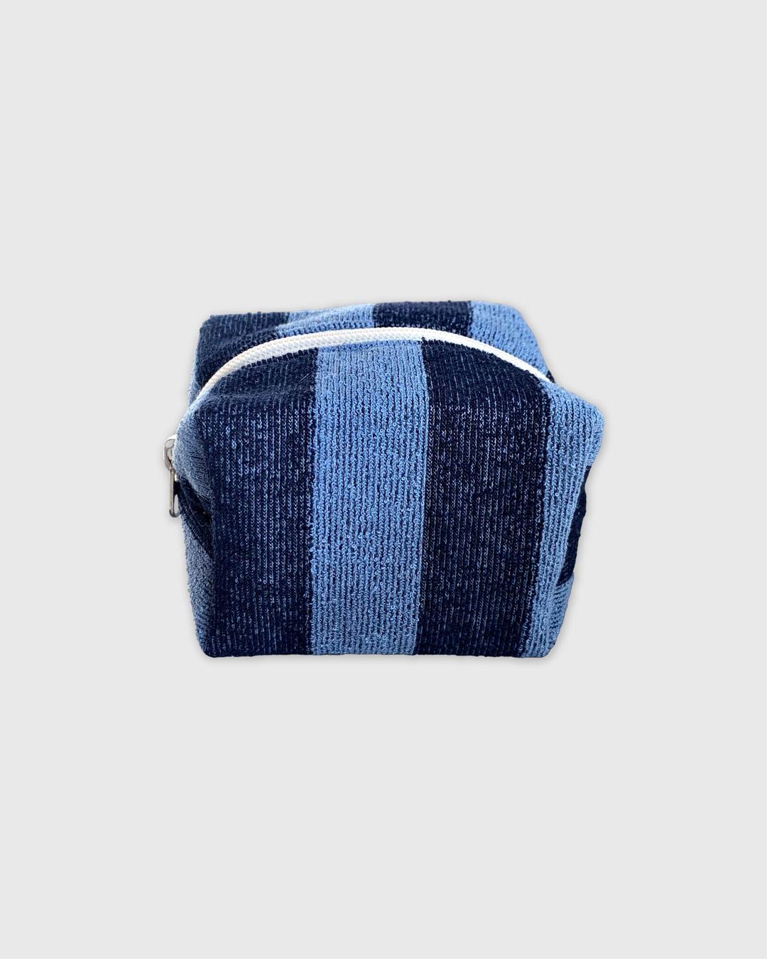 Stripe terry pouch (blue-navy)