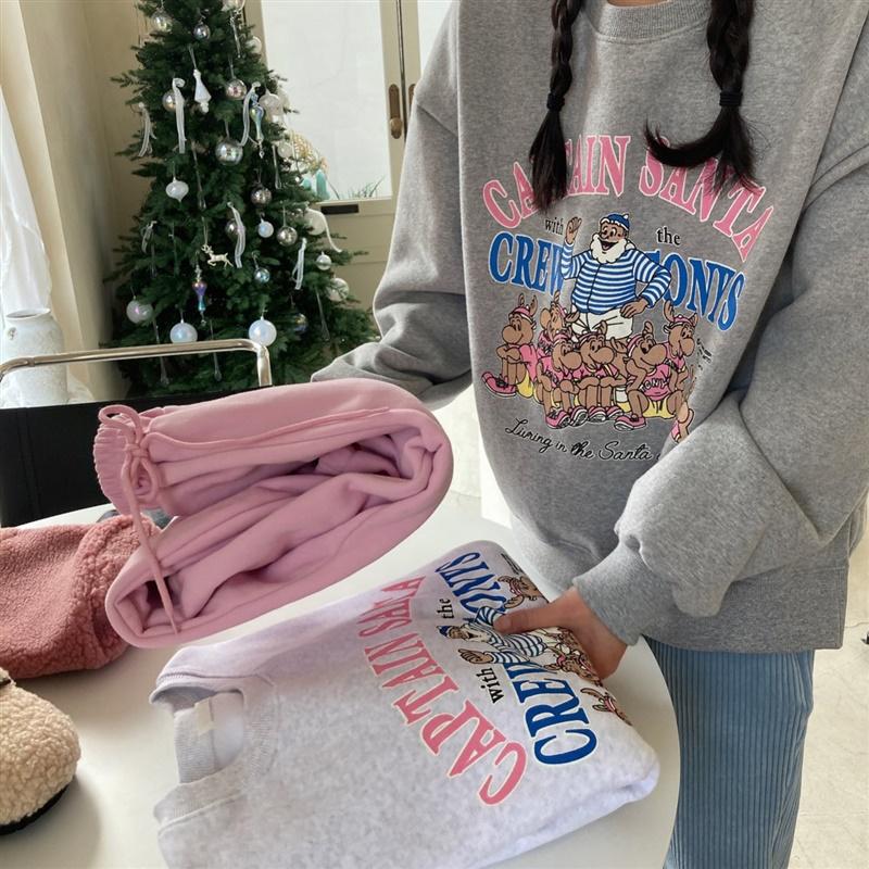 양기모 메리 산타 트임 맨투맨 -3컬러