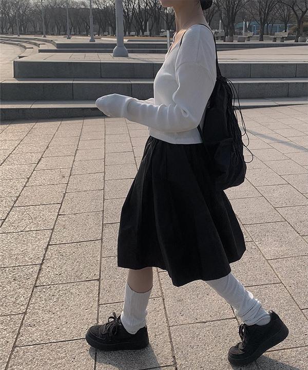 타리 벌룬 미디 스커트 (2color)