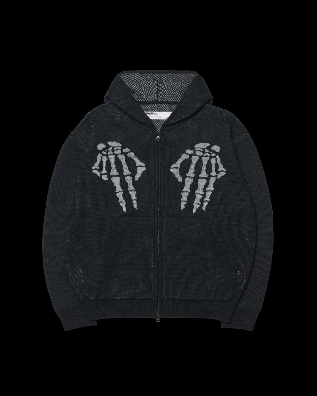 노매뉴얼 NM 스컬 핸드 코위찬 후디드 집업 블랙 NMWF52KT02BLK | 카시나 KASINA