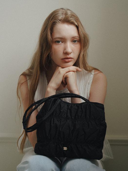 Shirring Shoulder Bag - Black