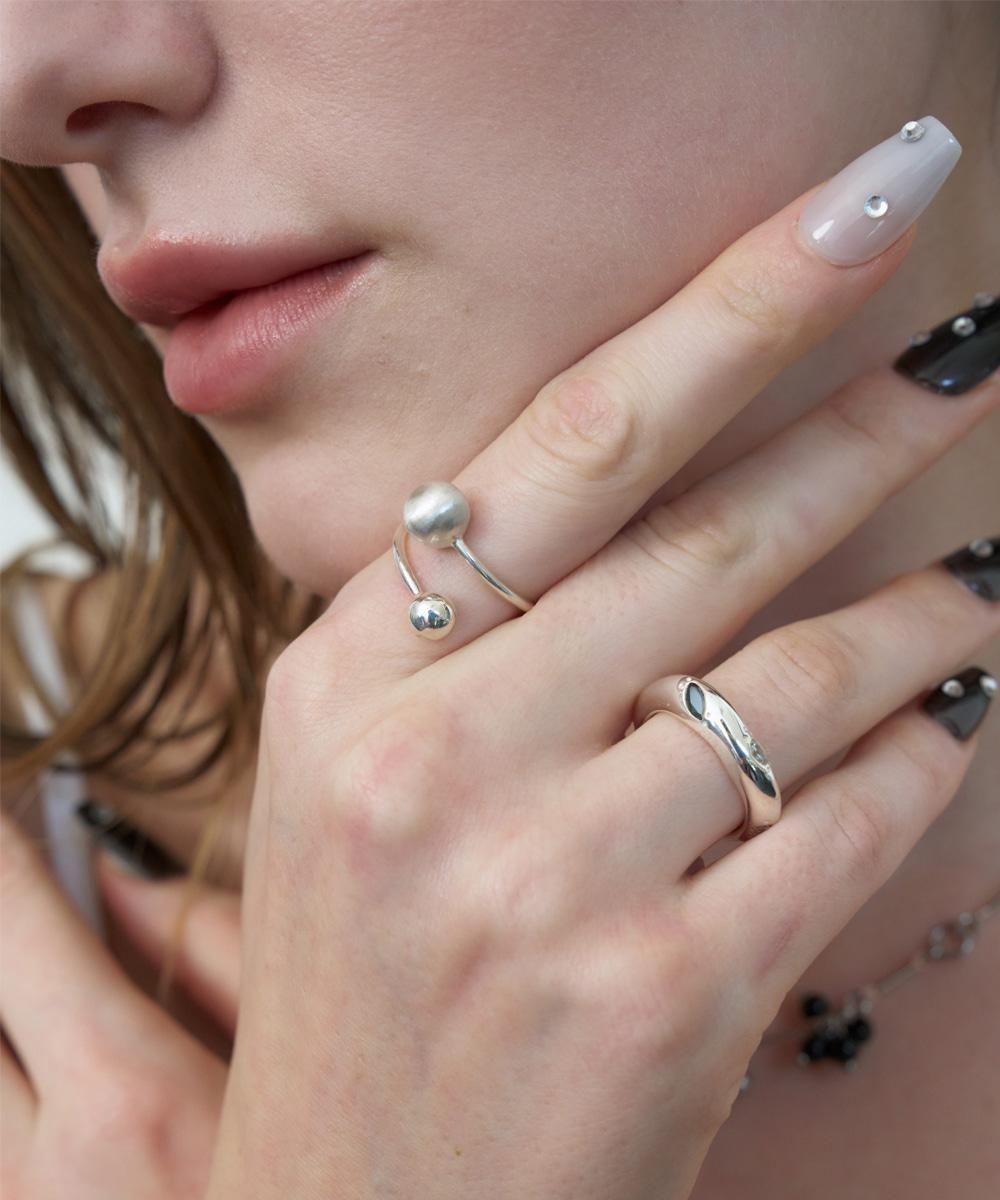 [XANADU] DOUBLE BALL RINGㅣSILVER