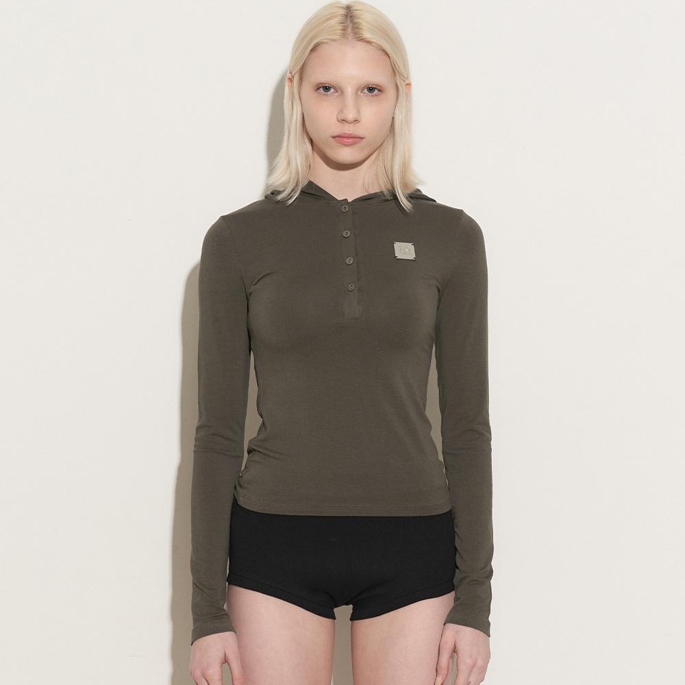 Square Logo Hoodie - Khaki