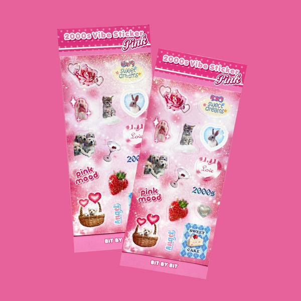 빗바이빗 | 2000s Vibe Sticker_Pink