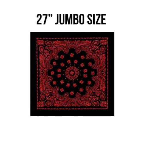 27INCH BIG TRAINMEN BANDANA (BLACK+RED)