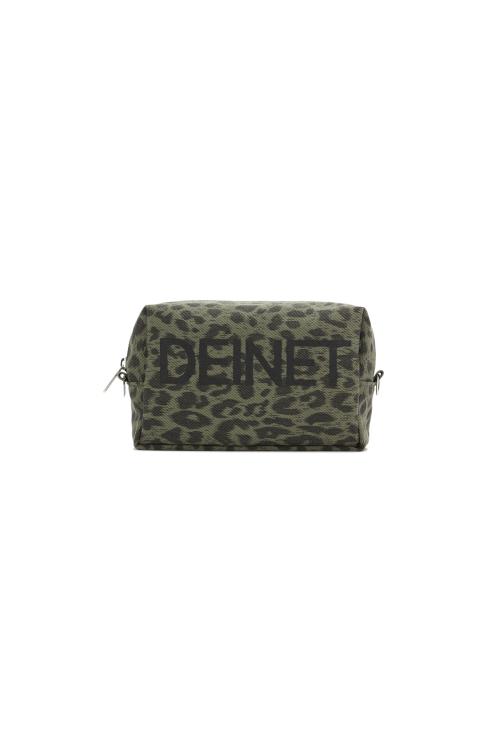 DEINET LOGO POUCH IN KHAKI LEOPARD