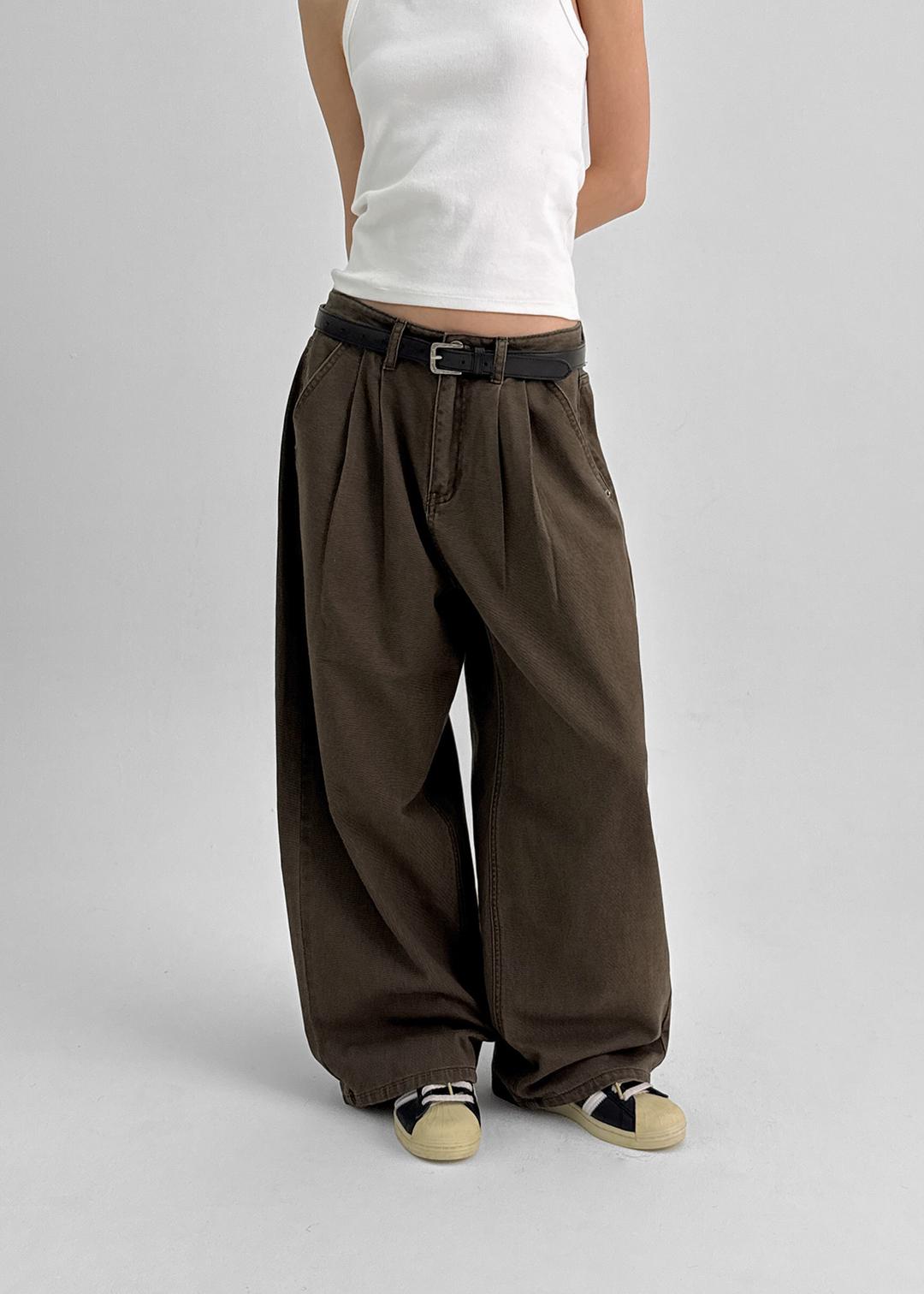 [MADE] 버브 투턱 기모 코튼팬츠