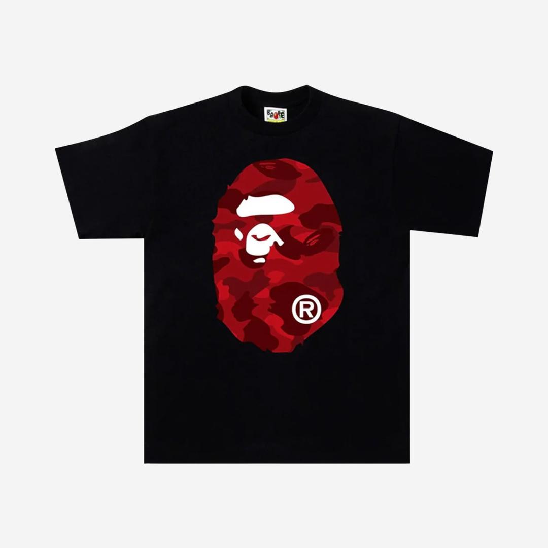 BAPE Color Camo Big Ape Head T-Shirt Black Red
