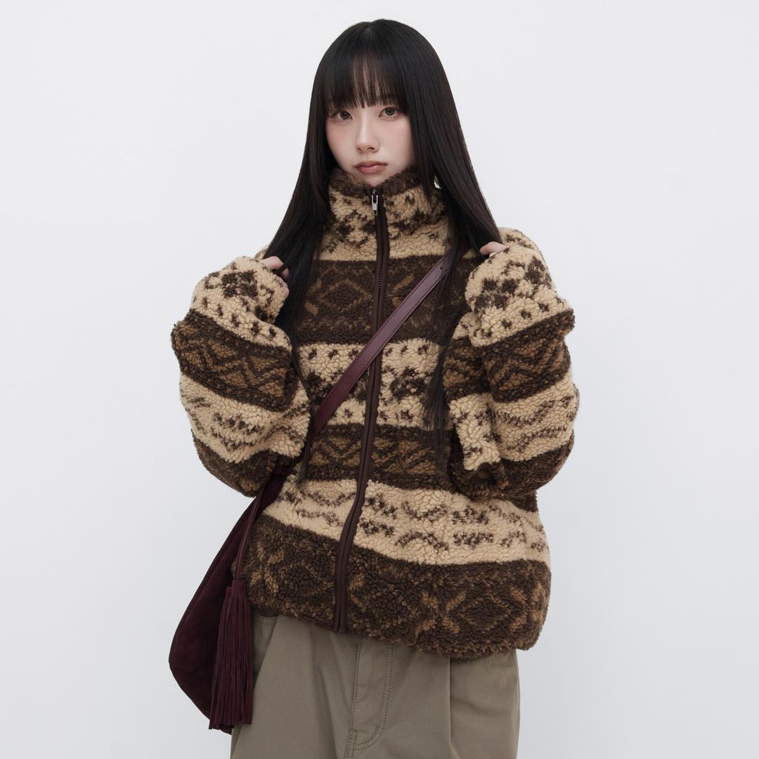 틸데서울 보일 빈티지 부클 집업 점퍼 2color