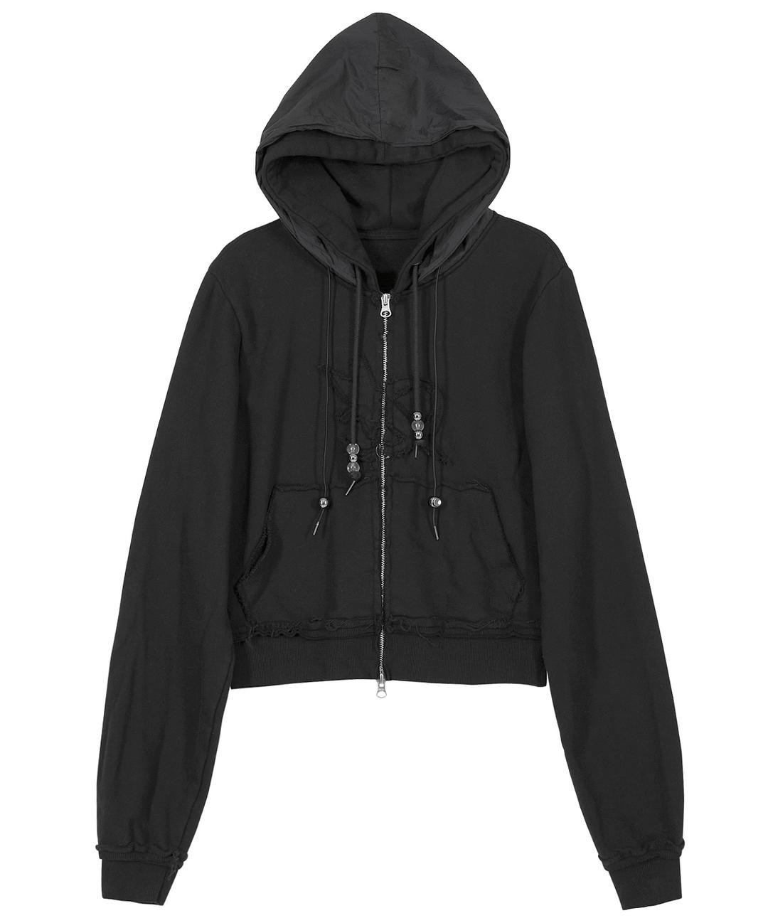 Layered Zip Hoodie (FL-150_Black)