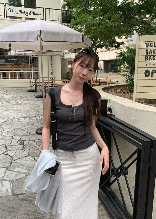 낫띵 버튼 슬림티 (3 color)