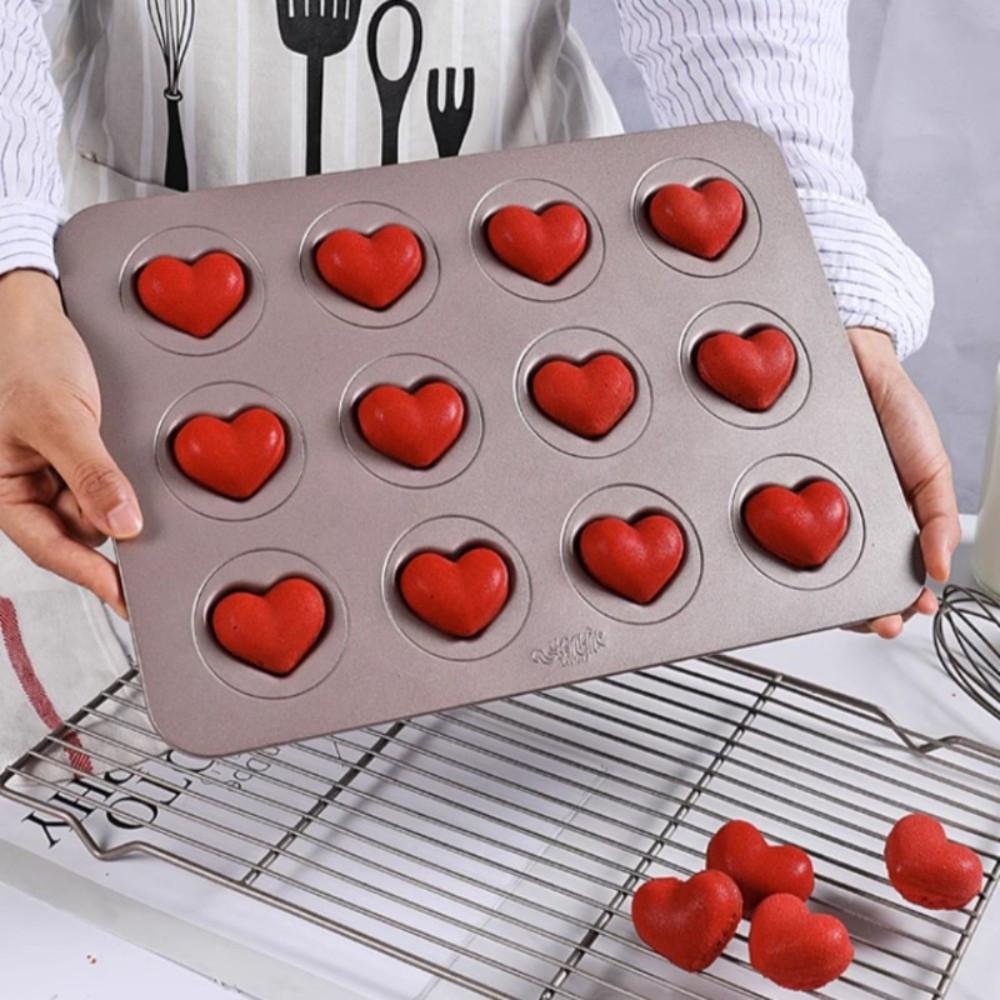하트 마들렌 틀 베이킹 몰드 12구 팬 도넛 오븐용 트레이