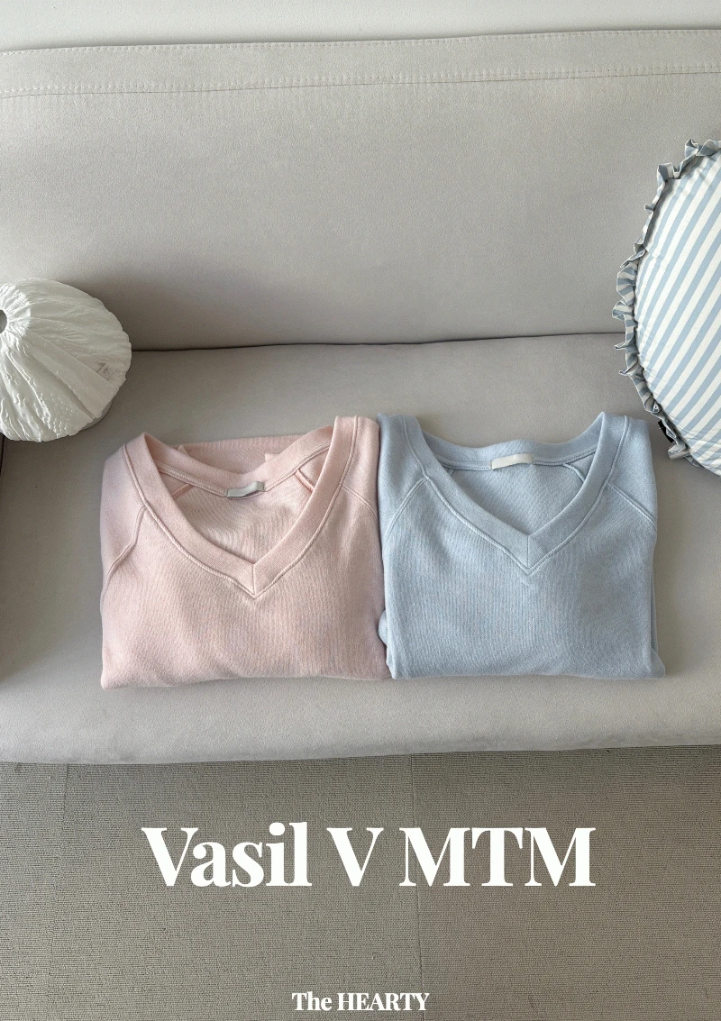 [컬러추가] 바질V맨투맨_여리여리핏