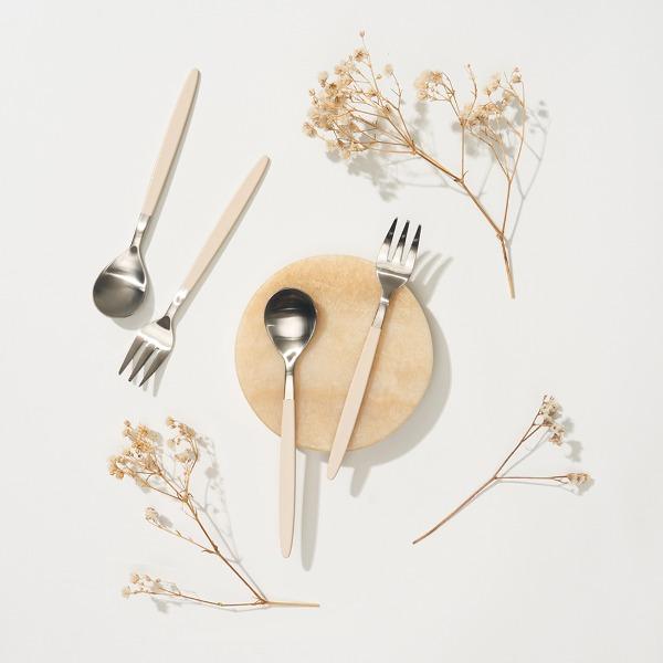 리아 컬러 티 스푼 포크 4P 세트