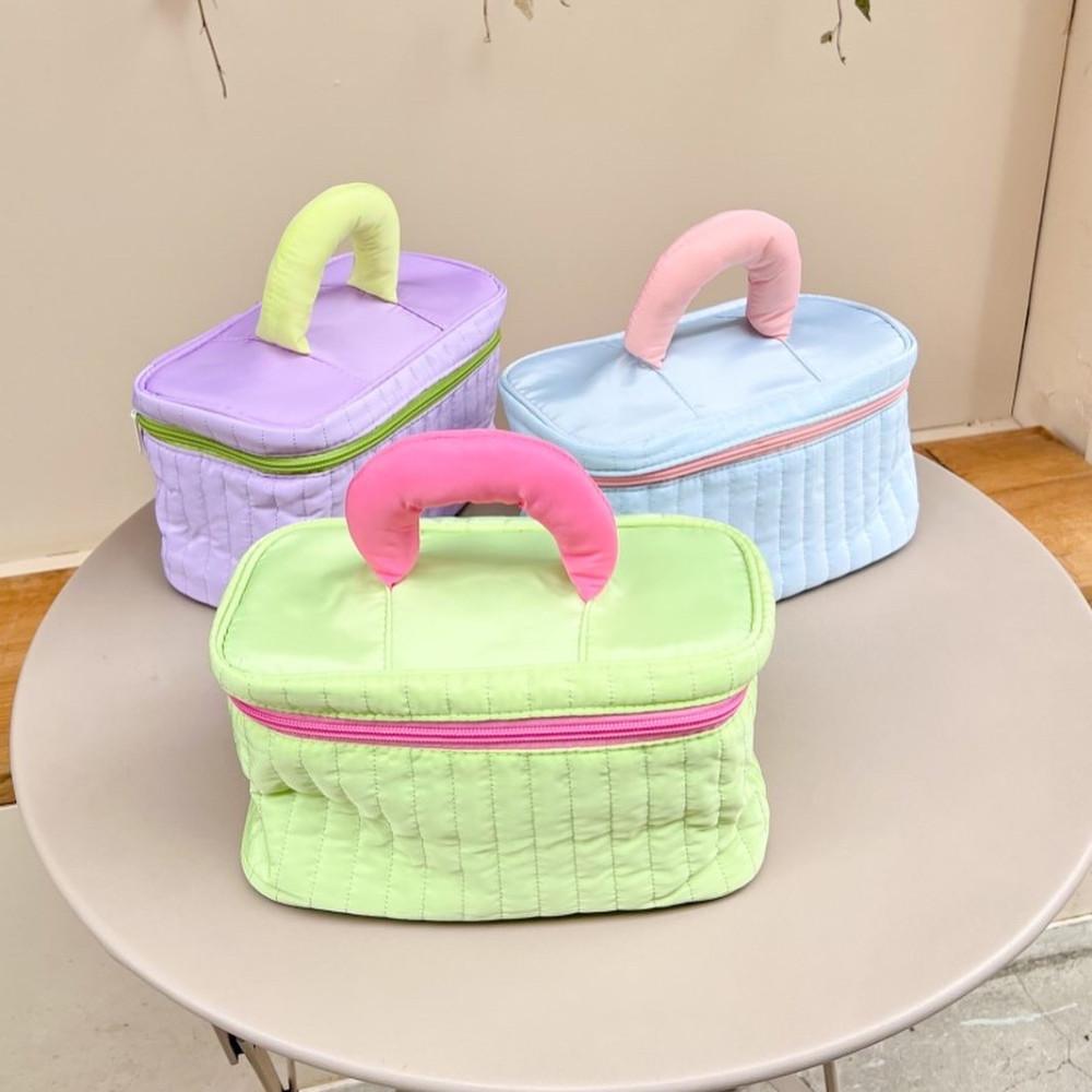 (주문폭주) 파스텔 컬러 네모 사각 화장품 다용도 파우치