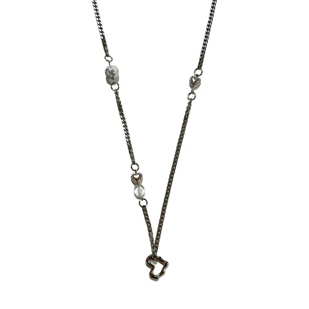 MADE trouble Necklace / 롱목걸이 하트 원석 빈티지 락시크 스트릿 키치
