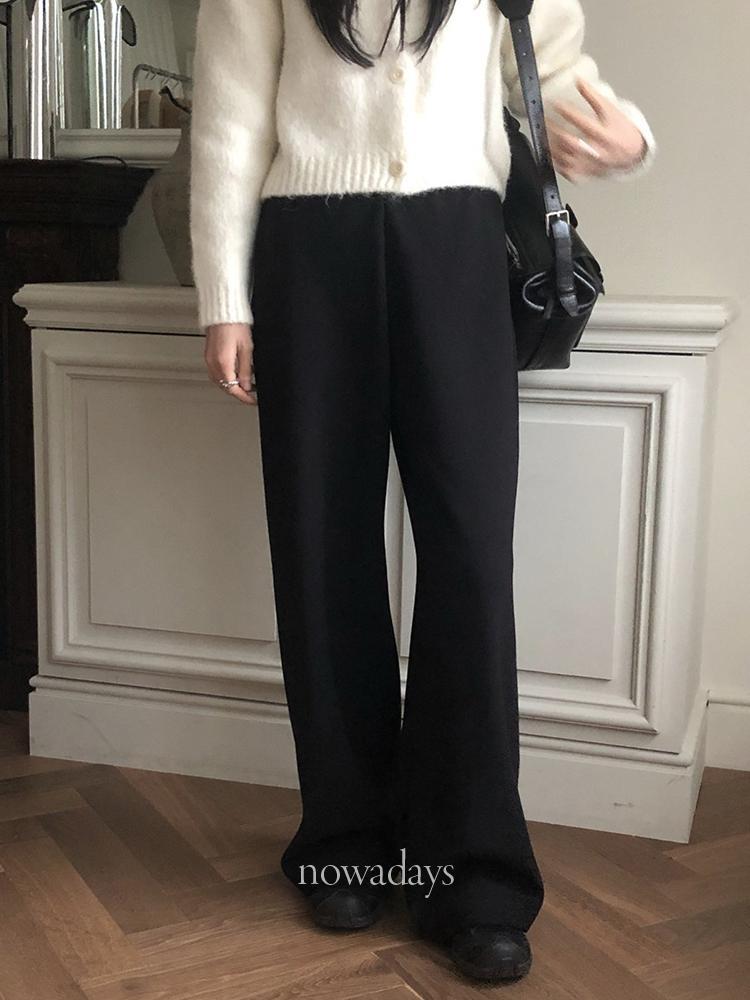 나우어데이즈 [BIG SALE] 브 당일 / Le Butter 르버터 기모 프리 밴딩 팬츠 코튼 일자 와이드 데일리 바지 (2col)