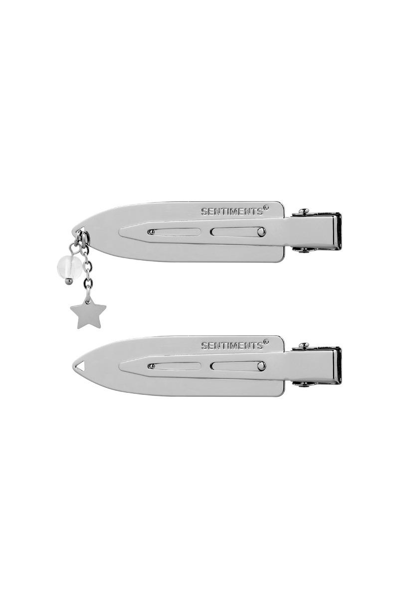 NO.512 [SILVER] SURFBOARD STAR HAIR PIN 2SET