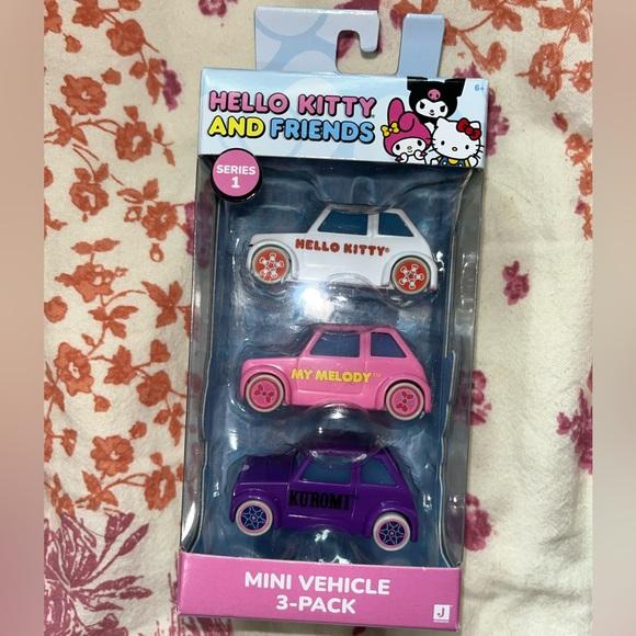 Hello Kitty and Friends Mini Vehicle 3-Pack - White, Pink, Purple NIB NEW NWT