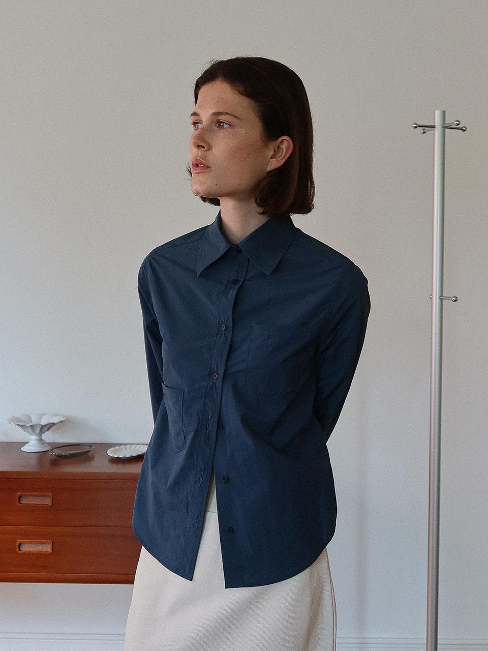 [ 자사몰 단독 , 수량 한정 ] two pocket fit shirt - bluegreen
