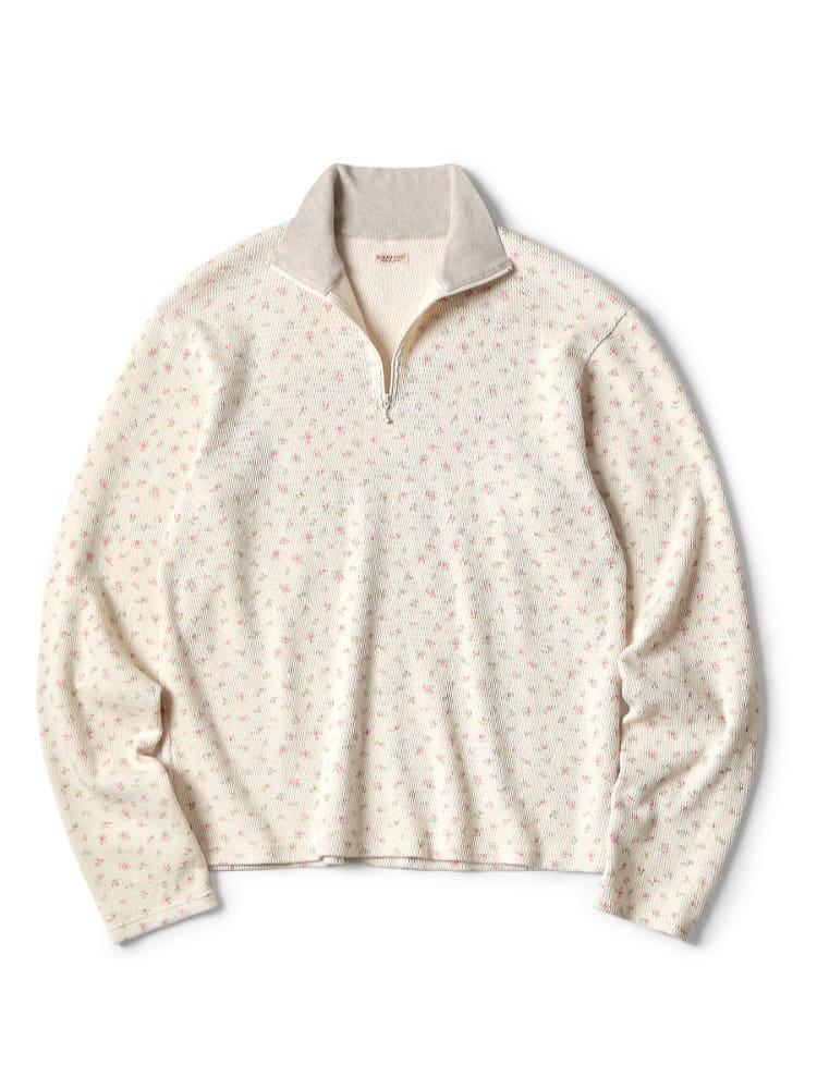 KAPITAL 캐피탈 와플 천축 잔꽃 pt 하프 ZIP 롱T K2309LC079EK-1663LC