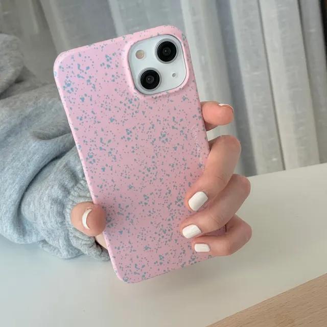 블루 잔 도트 패턴 슬림 하드 케이스