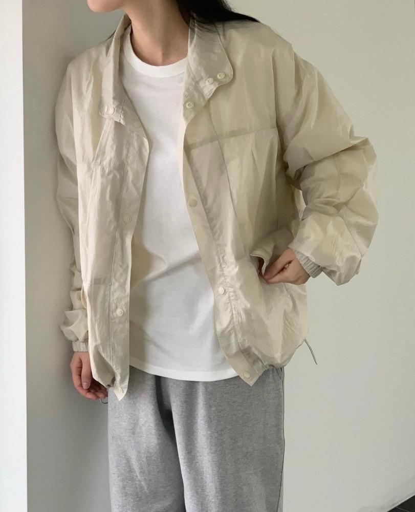 오브젝트 레가시 윈드 자켓 긴팔 카라 스트링 바람막이 점퍼 (2col)