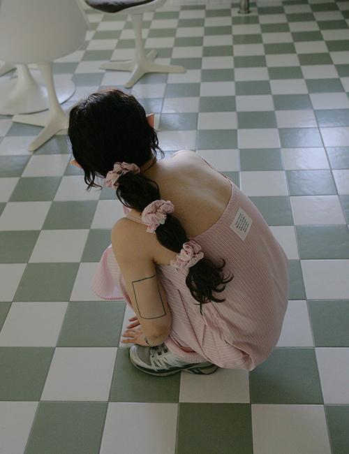 pink stripe dickey dress / pre-order