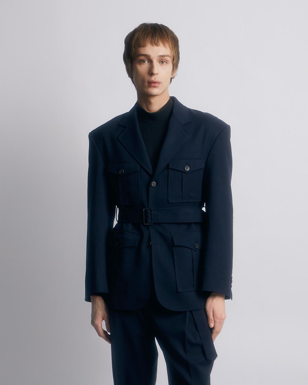 HERITAGE SAFARI TAILORED JACKET NAVY