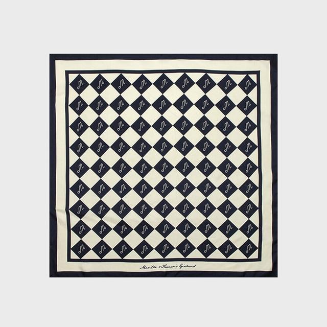 M LOGO PATTERN SCARF navy