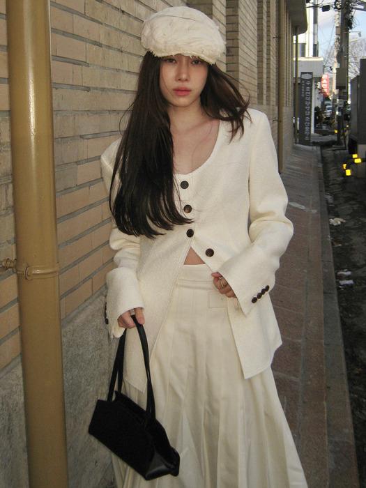 SCOOP NECK SLIM FIT JACKET2_IVORY