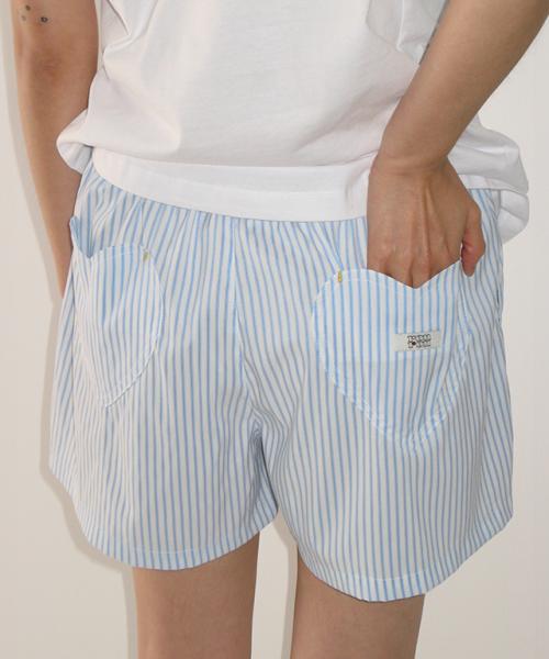 HEART POCKET TRUNK SHORT PANTS BLUE STRIPE