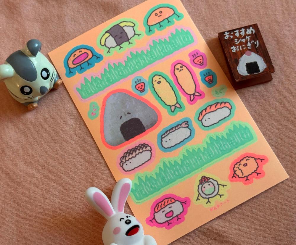 [담찌아트] 모구모구 형광 스티커