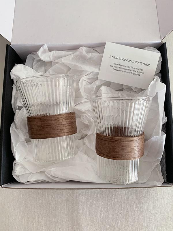 [우드홀더] 유리컵 2p 세트