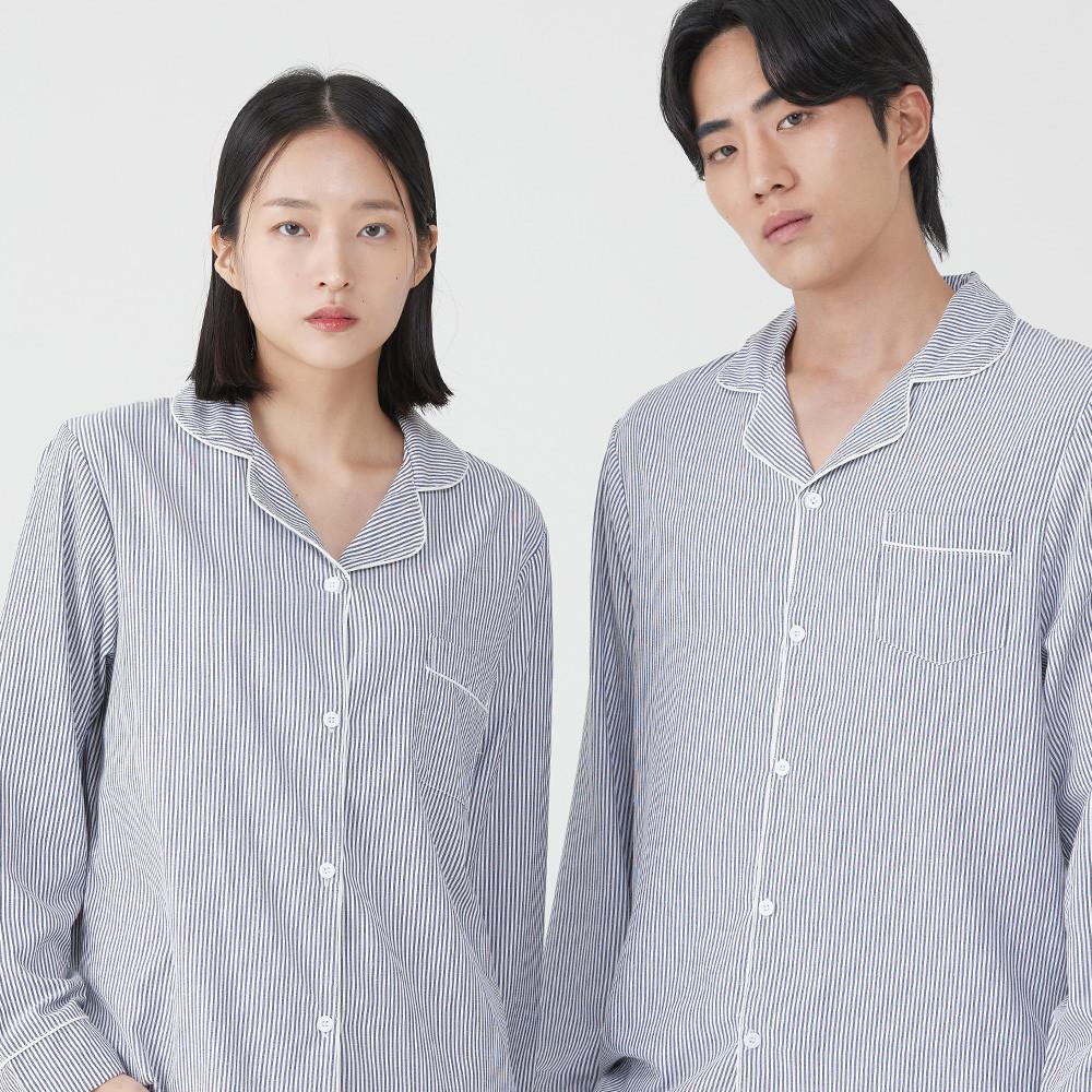 안파 커플 잠옷 파자마 홈웨어 수면 포근한 면 긴팔 신혼부부 선물 컴포트 스트라이프