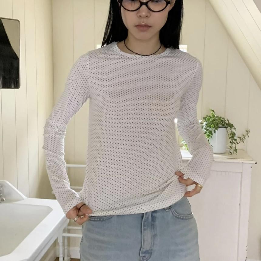 라디망쉬 쿠폰 아르 도트 티셔츠 레이어드 긱시크 티 ARR (4color) 라디망쉬