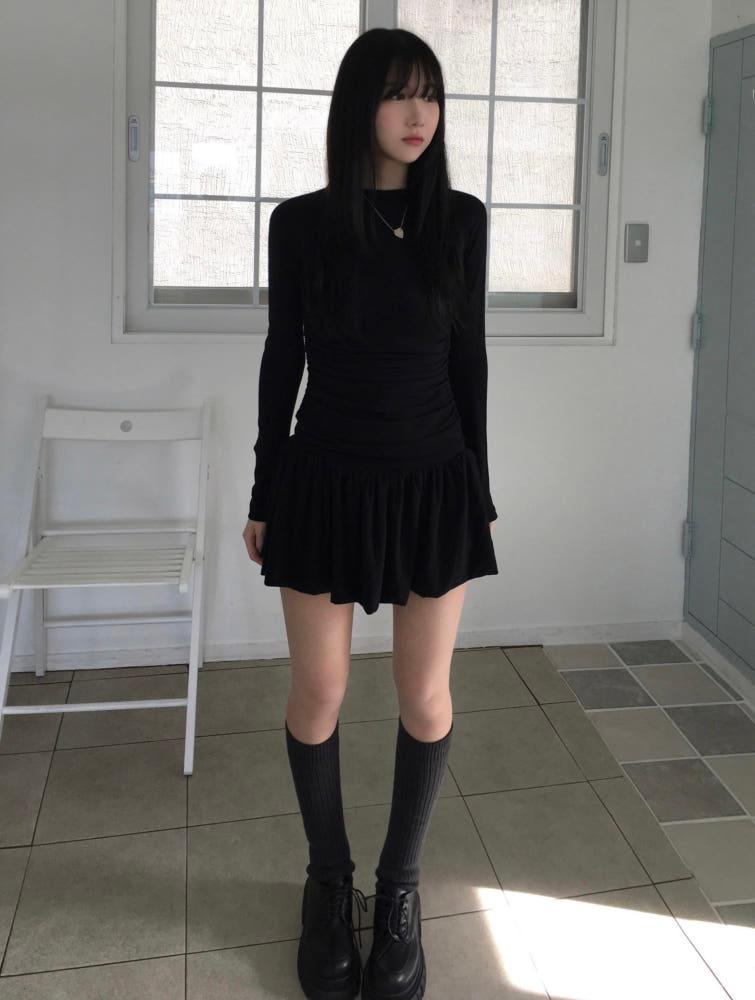 센트 셔링 미니 원피스 (one color)