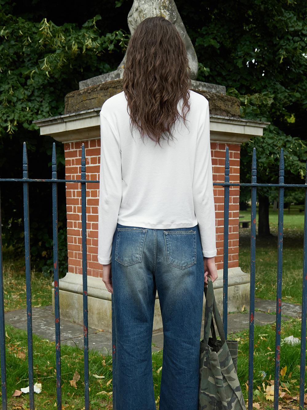 HENRY NECK WOOL JERSEY WARM T-SHIRT_IVORY
