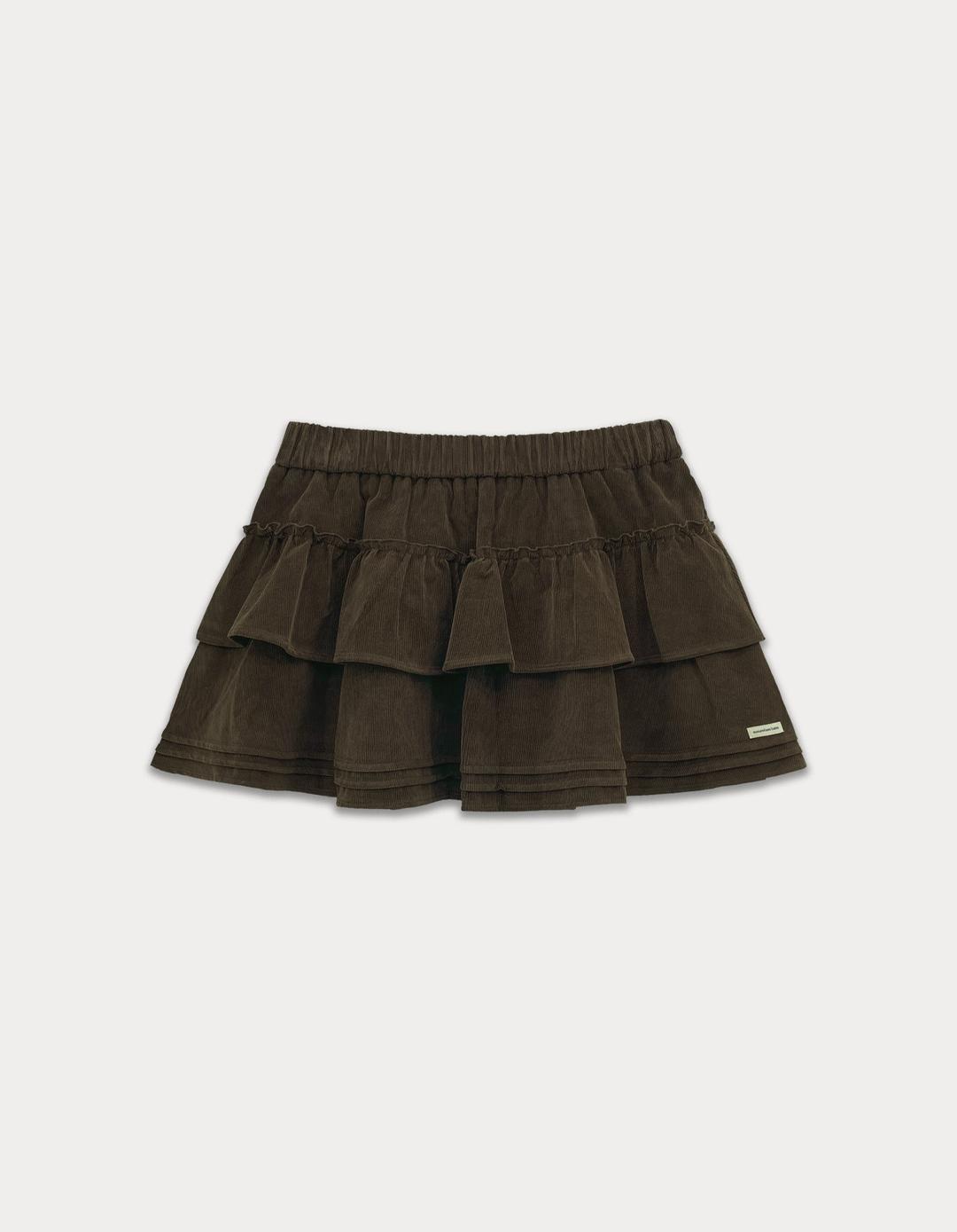 2nd / 12.20 출고 Corduroy Cancan Mini Skirt - Brown