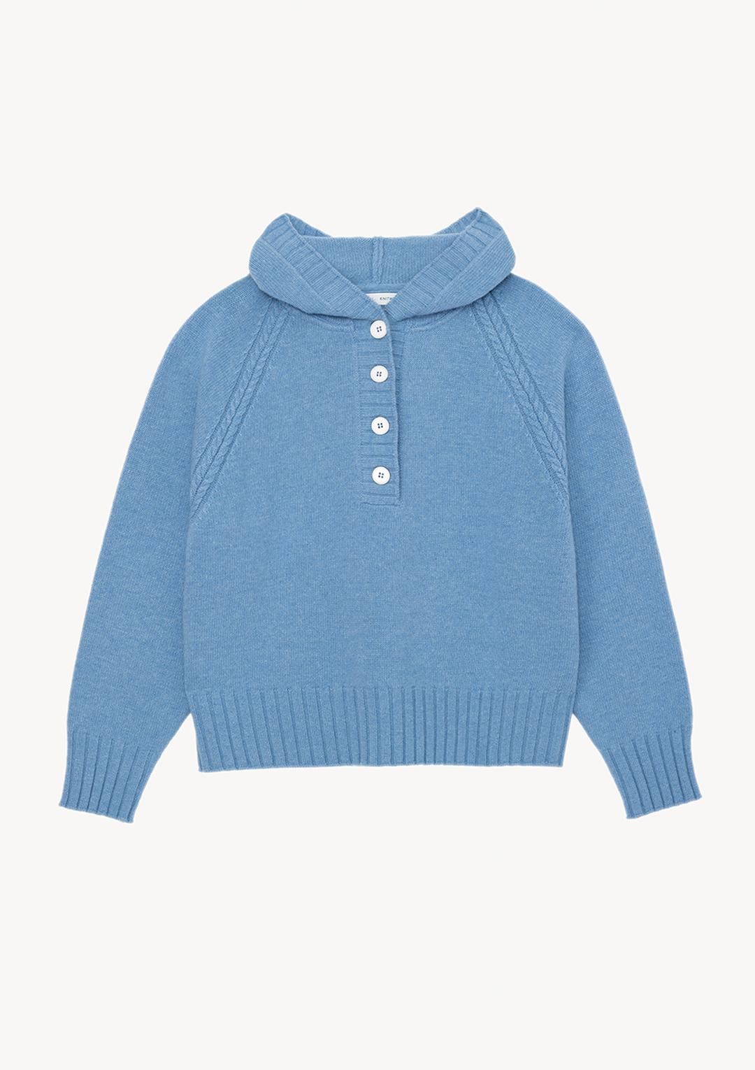 Room Hooded Knit in Sky blue