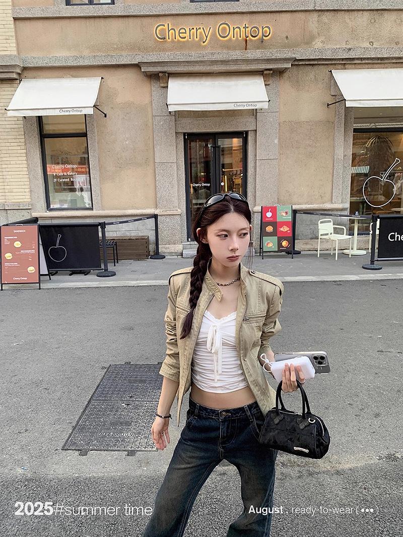 American Vintage Stitch Pintuck Rider Jacket