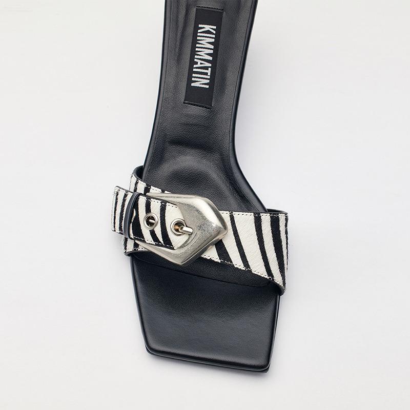 BUCKLE POINT SLIDE HEELS IN MIX - HAGO(하고)