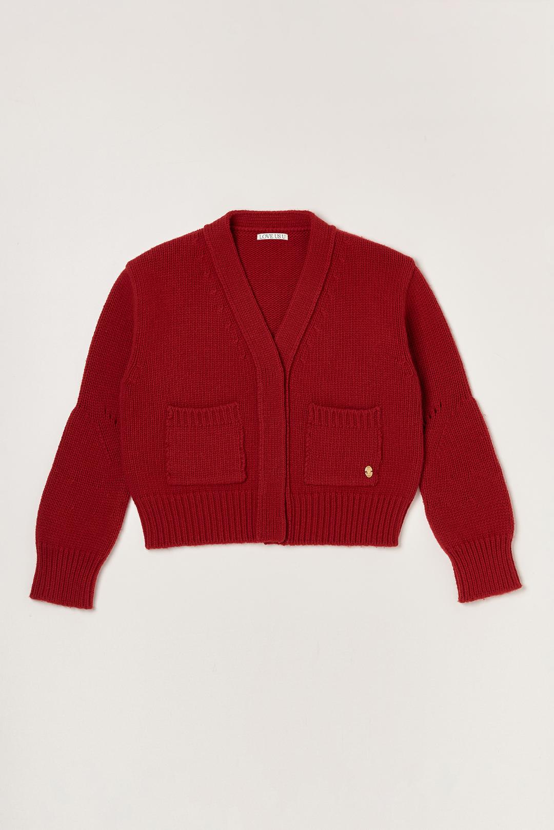 Snap Extra Wool Cardigan (red)
