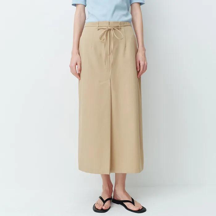 Deep Slit H-Line Maxi Skirt_2colors