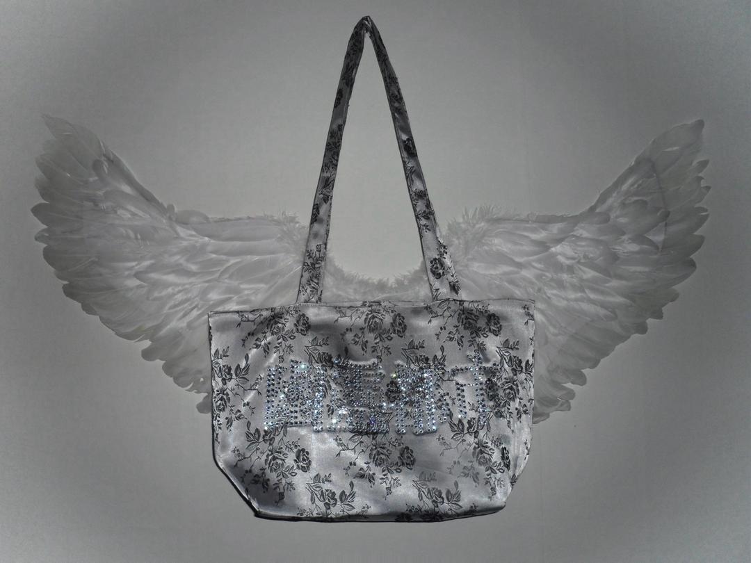 silver jacquard shoulder bag