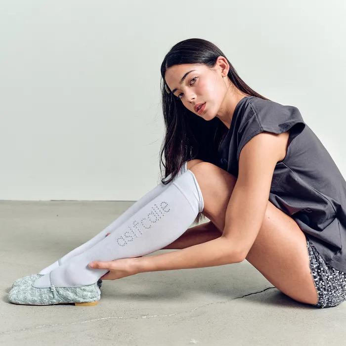 CALIE HOTFIX OVER KNEE SOCKS (3color)