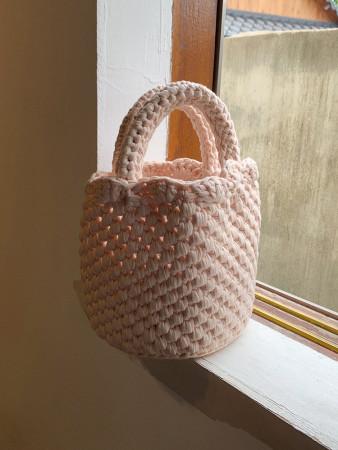 [무배] 패브릭얀 핸드메이드 손뜨개 가방 네트백