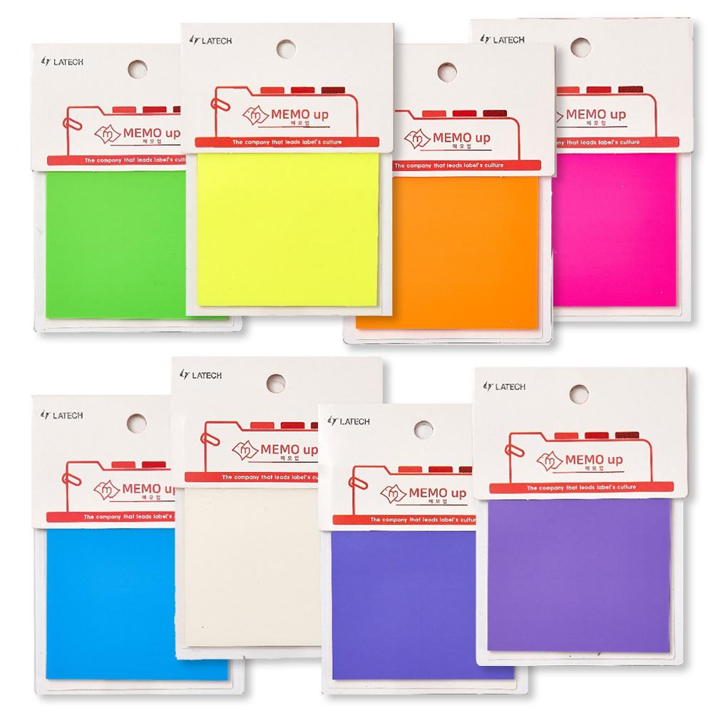 레이테크 메모업 PET노트 반투명 점착메모지 점착노트 8색상